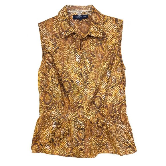 snake print peplum top